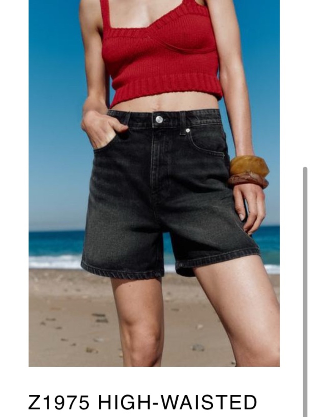 Zara Washed Black High-Rise Denim Shorts size 10 NWT!